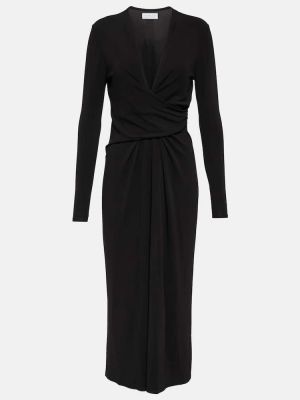 Midi haljina od samta od jersey Velvet crna