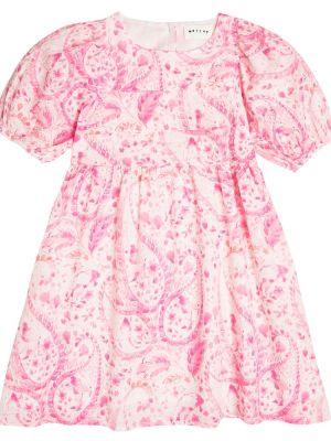 Paisley-kuvioinen printti puuvilla mekko tytöille Morley pinkki