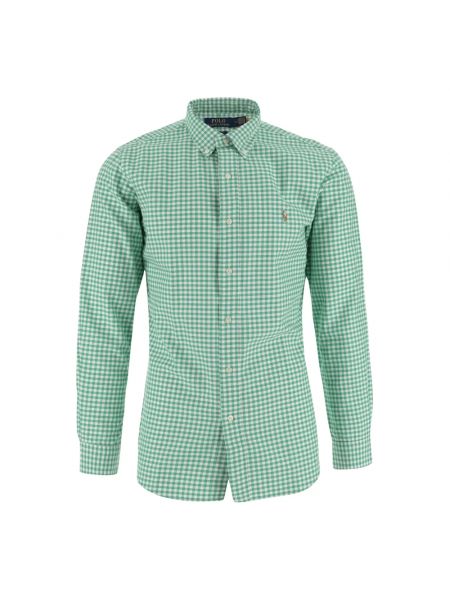 Haftowana koszula w kratkę Ralph Lauren zielona