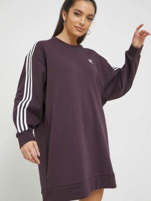 Fioletowa sukienka midi oversize Adidas Originals