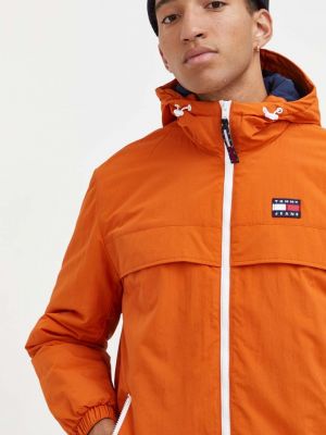 Téli kabát Tommy Jeans narancsszínű