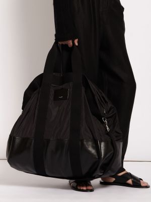Nylónová nákupná taška Saint Laurent čierna