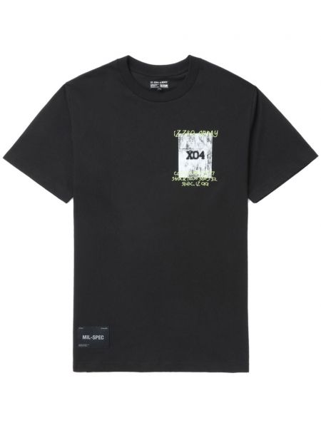 Βαμβακερή μπλούζα με σχέδιο Izzue μαύρο