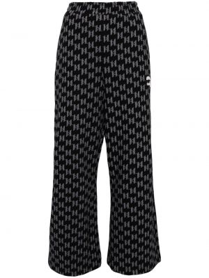 Žakárové teplákové nohavice Karl Lagerfeld čierna