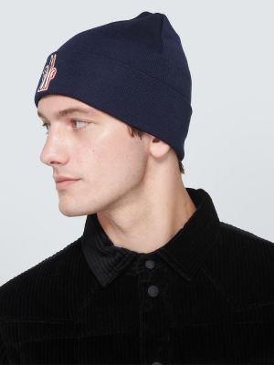 Bonnet en laine en tricot Moncler Grenoble noir