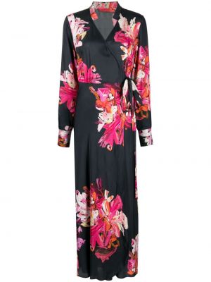 Obleka s cvetličnim vzorcem s potiskom Manning Cartell črna