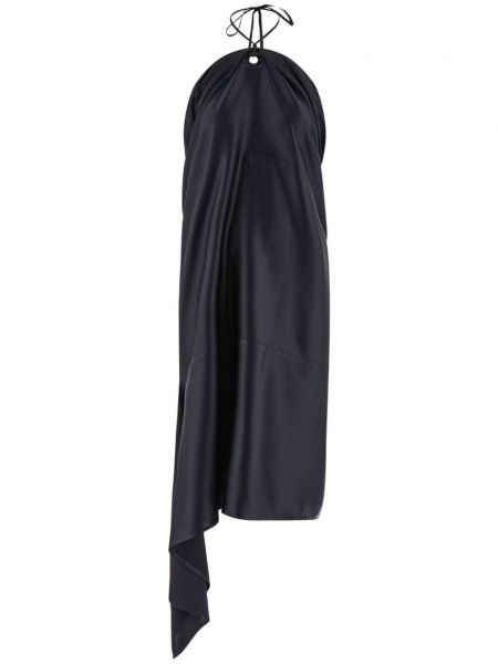 Асиметрична сатенена коктейлна рокля Ferragamo черно