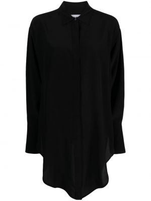 Копринена риза Victoria Beckham черно