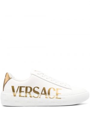 Sneakerși cu imagine Versace alb