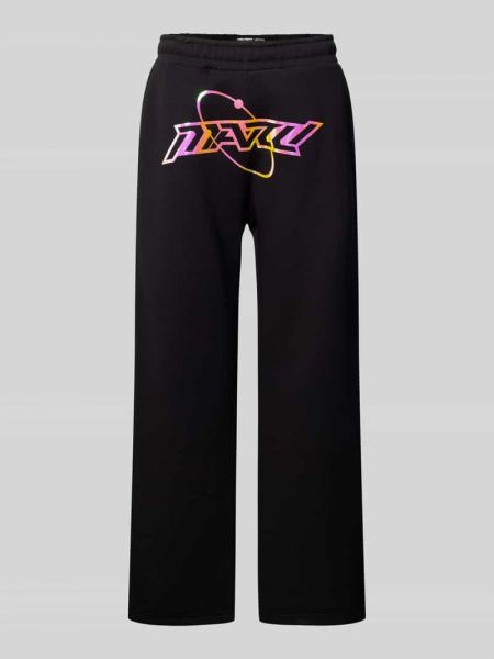 Spodnie sportowe z nadrukiem Review X Matw czarne