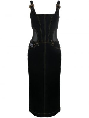 Denim obleka Versace Jeans Couture črna