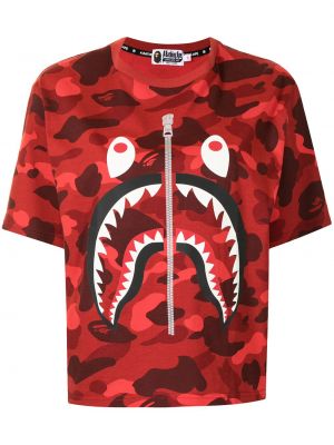 T-shirt aus baumwoll mit print A Bathing Ape® rot