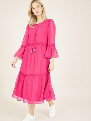 Платье миди Yumi розовое