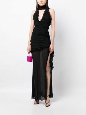 Sukienka wieczorowa z dekoltem w serek De La Vali czarna