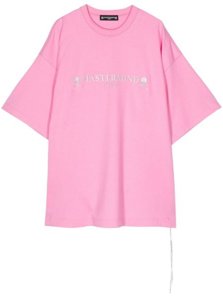 Kokvilnas t-krekls ar apdruku Mastermind World rozā