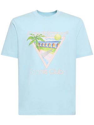 T-shirt di cotone Casablanca blu