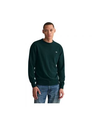 Sweter z okrągłym dekoltem Gant zielony