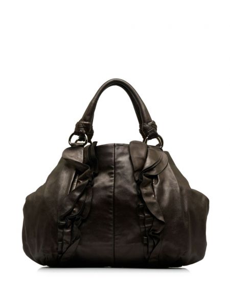 Shopper handtasche mit rüschen Prada Pre-owned braun
