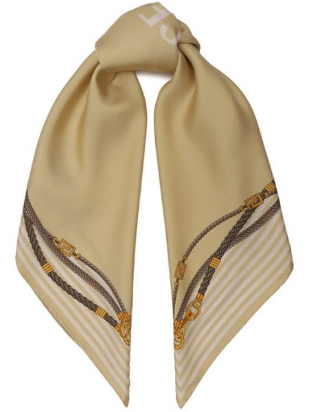 Бежевый шелковый платок Versace