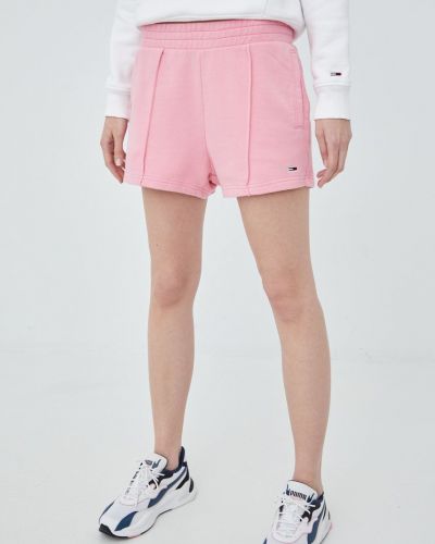 Панталон с висока талия Tommy Jeans розово