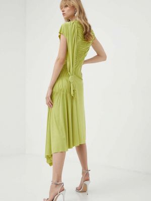 Zelené dlouhé šaty Victoria Beckham