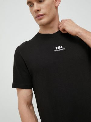 Bavlněné tričko s aplikacemi Helly Hansen černé