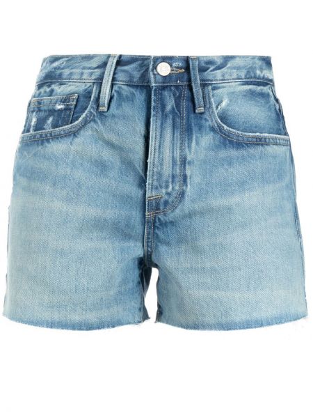 Shorts di jeans a vita alta Frame blu