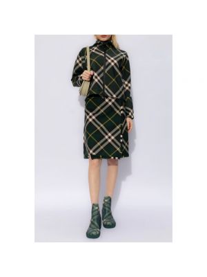 Mini falda de lana a cuadros Burberry verde