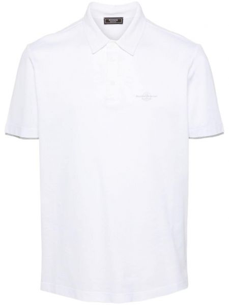 Памучна поло тениска с принт Peserico бяло