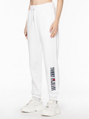 Pantalon de joggings large Tommy Jeans blanc