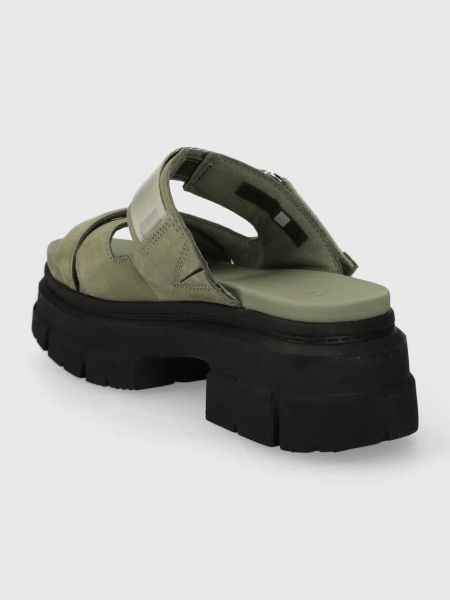 Papuci din nubuc cu platformă Ugg verde