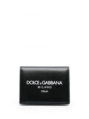 Kožená peňaženka s potlačou Dolce & Gabbana čierna