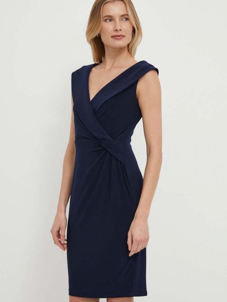 Sukienka mini bez rękawów dopasowana Lauren Ralph Lauren niebieska