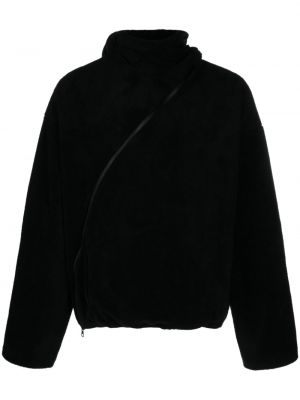 Fleece φούτερ με κουκούλα με φερμουάρ Post Archive Faction μαύρο