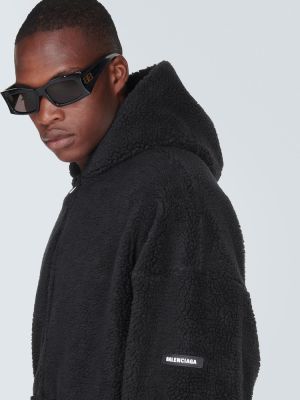 Oversize fleece hoodie Balenciaga schwarz