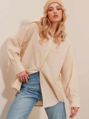 Marškinėliai Trend Alaçatı Stili ruda