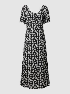 Sukienka midi w kwiatki Tom Tailor Denim czarna