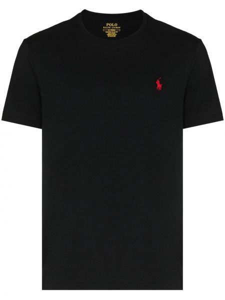 T-shirt mit stickerei aus baumwoll Polo Ralph Lauren schwarz
