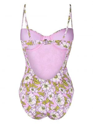 Raštuotas gėlėtas maudymosi kostiumėlis Tory Burch rožinė