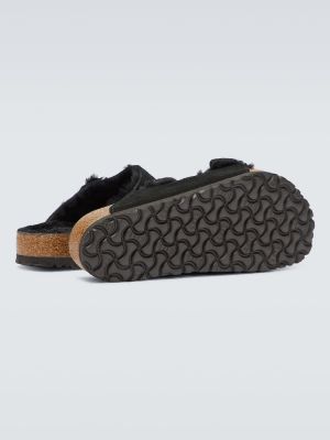 Sandale din piele de căprioară Birkenstock negru