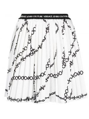Plisuotas raštuotas džinsinis sijonas Versace Jeans Couture
