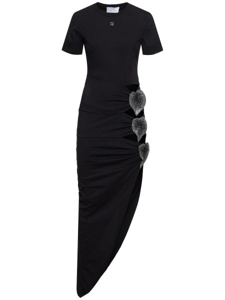 Βαμβακερή μάξι φόρεμα από ζέρσεϋ Giuseppe Di Morabito μαύρο