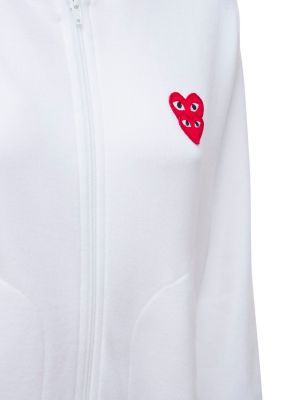 Hoodie en coton en jersey Comme Des Garçons Play blanc