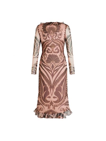 Jedwabna sukienka midi z wzorem paisley Etro