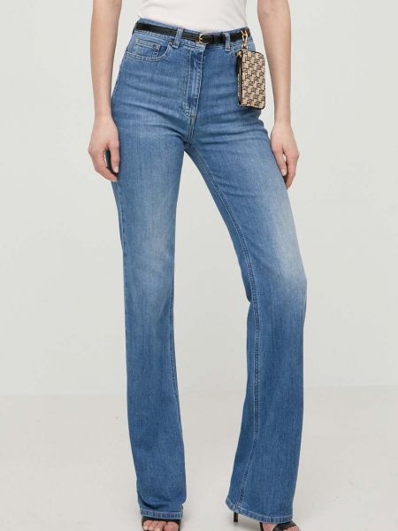 Proste jeansy z wysoką talią Elisabetta Franchi niebieskie