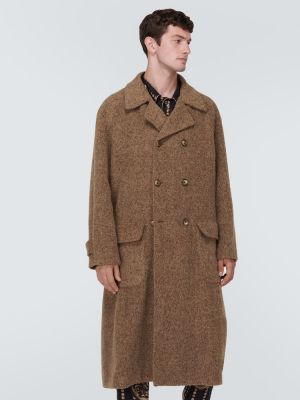 Abrigo de lana de alpaca jaspeado Dolce&gabbana marrón