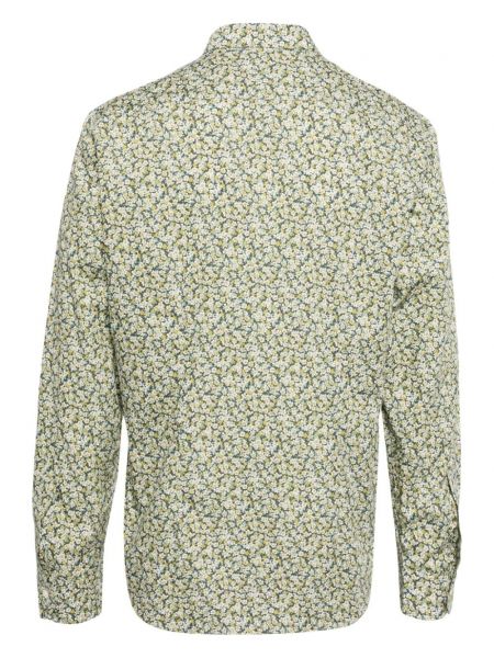 Kokvilnas krekls ar ziediem ar apdruku Paul Smith zaļš