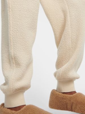 Pantalones de chándal de cachemir de algodón con estampado de cachemira Loro Piana blanco