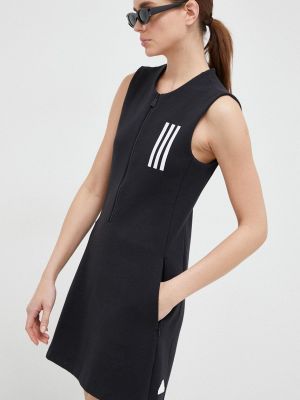 Bavlněné mini šaty Adidas - černá