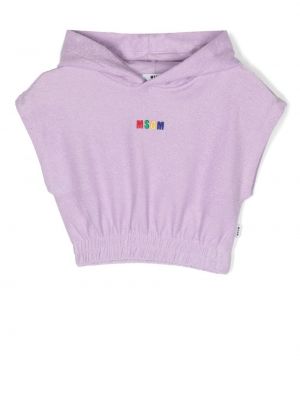 Huppari kirjonta crop top tytöille Msgm Kids violetti